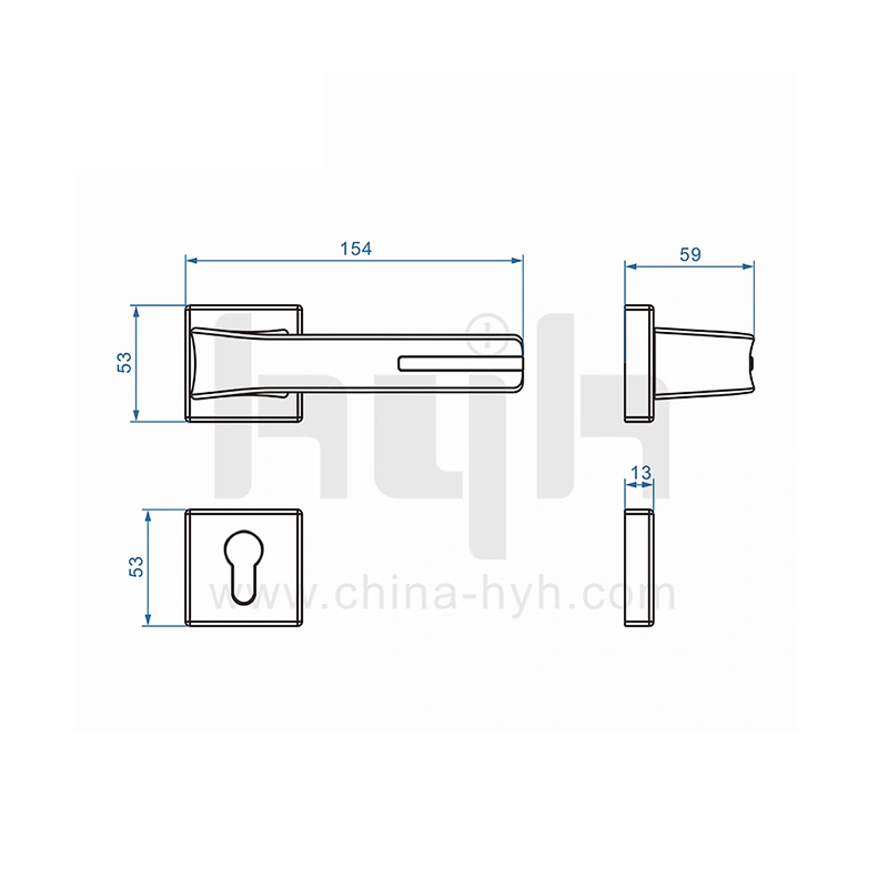 South American Simple Modern Style Main Door Handle Lock